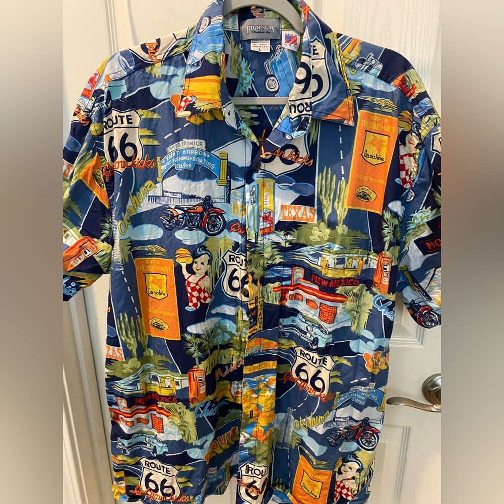 Route 66 Themed Men's Shirt High Seas Trading Co
